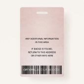 バラ金ゴールド赤面ピンクグリーンVIPイベントアクセスパス バッジ (裏面)