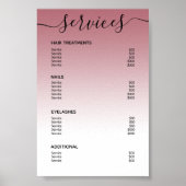 バラ金ゴールド赤面ピンクサロン価格表サービスメニュー ポスター (正面)