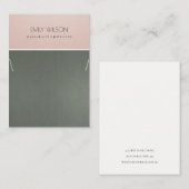 バラ金ゴールド赤面ピンクスチールグレーネックレスディスプレイ 名刺 (正面/裏面)