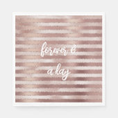 バラ金ゴールド赤面ピンクストライプシズグリッツブライダルシャワー スタンダードランチョンナプキン (正面)