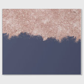 バラ金ゴールド赤面ピンクネイビーブルーガーリーグリッターダスト ラッピングペーパー (フラット)