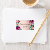 バラ金ゴールド赤面ピンクパープルフローラ ラベル (インサイチュ)