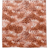 バラ金ゴールド赤面ピンクヒョウ シャワーカーテン (正面)