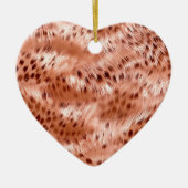 バラ金ゴールド赤面ピンクヒョウ セラミックオーナメント (正面)