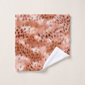 バラ金ゴールド赤面ピンクヒョウ バスタオルセット (ウォッシュタオル)