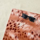 バラ金ゴールド赤面ピンクヒョウ ビーチタオル (インサイチュ)