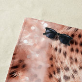 バラ金ゴールド赤面ピンクヒョウ ビーチタオル (インサイチュ)