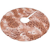 バラ金ゴールド赤面ピンクヒョウ ブラッシュドポリエステルツリースカート (アングル)