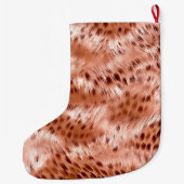 バラ金ゴールド赤面ピンクヒョウ ラージクリスマスストッキング (裏面)