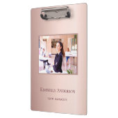 バラ金ゴールド赤面ピンクフォトネームビジネススポーツ クリップボード (左)