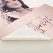 バラ金ゴールド赤面ピンクフォトモノグラム名 シェルパブランケット (3/4)