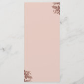 バラ金ゴールド赤面ピンクフローラエレガントウェディングメニュー メニュー (裏面)