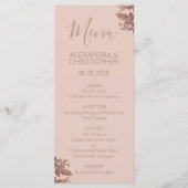 バラ金ゴールド赤面ピンクフローラエレガントウェディングメニュー メニュー (正面)