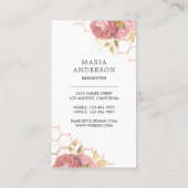 バラ金ゴールド赤面ピンクフローラハニービーキーパー 名刺 (裏面)