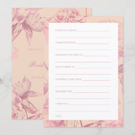 バラ金ゴールド赤面ピンクフローラブライダルシャワーアドバイス 招待状