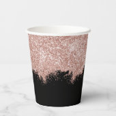 バラ金ゴールド赤面ピンクブラックガーリーグリッターダスト 紙コップ (裏面)