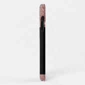 バラ金ゴールド赤面ピンクブラックグリッターモノグラム Case-Mate iPhoneケース (裏面/右)