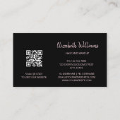 バラ金ゴールド赤面ピンクブラックフローラ | QRコードバス 名刺 (裏面)