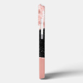 バラ金ゴールド赤面ピンクブラックラグジュアリーグリッターモノグラム Case-Mate iPhoneケース (裏面 / 左)