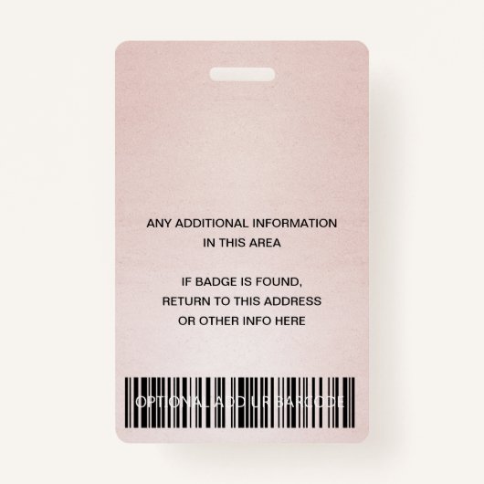 バラ金ゴールド赤面ピンクブラックVIPイベントアクセスパス バッジ (裏面)