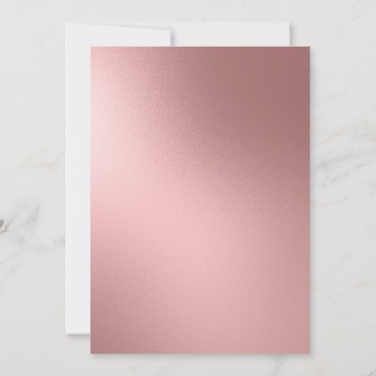 バラ金ゴールド赤面ピンクホワイト100th誕生日パーティー 招待状 (裏面)