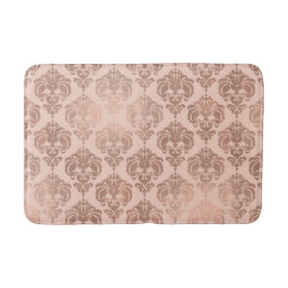 バラ金ゴールド赤面ピンクモダングラムダマスク バスマット