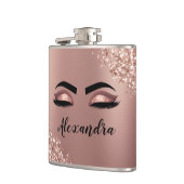 バラ金ゴールド赤面ピンクモノグラムグリッターまつ毛 フラスク (左)