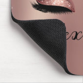 バラ金ゴールド赤面ピンクモノグラムグリッターまつ毛 マウスパッド (コーナー)