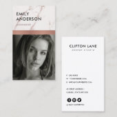 バラ金ゴールド赤面ピンク大理石個人用写真インサート 名刺 (正面/裏面)