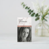 バラ金ゴールド赤面ピンク大理石個人用写真インサート 名刺 (スタンド正面)