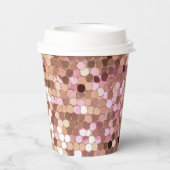 バラ金ゴールド赤面ピンク紙吹雪 紙コップ (裏面)