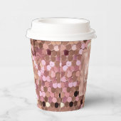 バラ金ゴールド赤面ピンク紙吹雪 紙コップ (右)