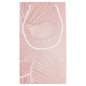 バラ金ゴールド赤面ピンク結婚式の引き出物 スモールペーパーバッグ (裏面)