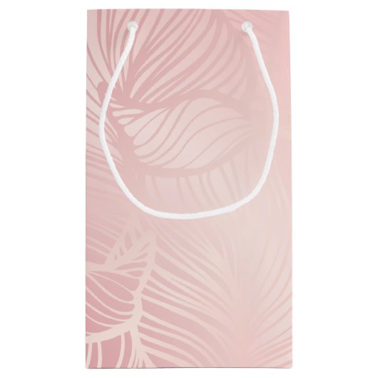 バラ金ゴールド赤面ピンク結婚式の引き出物 スモールペーパーバッグ (裏面)