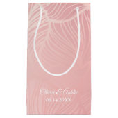 バラ金ゴールド赤面ピンク結婚式の引き出物 スモールペーパーバッグ (正面)