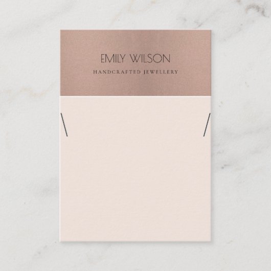 バラ金ゴールド赤面ピンク銅ネックレスディスプレイ 名刺 (正面)