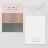 バラ金ゴールド赤面ピンク鋼帯ネックレスディスプレイ 名刺 (正面/裏面)