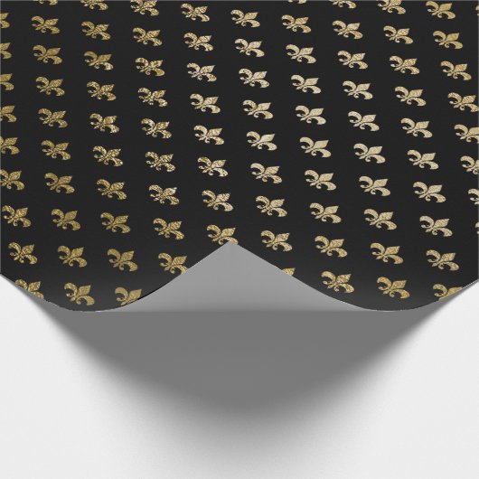 バラ金ゴールド赤面フィオールデリスブラックパ王室のリ ラッピングペーパー (角)