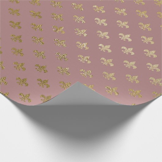 バラ金ゴールド赤面フィオールデリス金ゴールドマウヴ薄紫 ラッピングペーパー (角)
