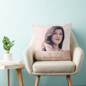 バラ金ゴールド赤面フォトモノグラムイニシャル名 クッション (椅子)