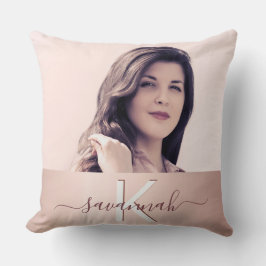 バラ金ゴールド赤面フォトモノグラム名 クッション