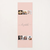 バラ金ゴールド赤面フォトcollage名スクリプト ヨガマット (裏面)