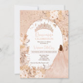 バラ金ゴールド赤面フローラティアラ王女キンセアニェラ 招待状 (正面)