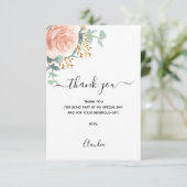 バラ金ゴールド赤面フローラユーカリ サンキューカード (スタンド正面)