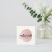 バラ金ゴールド赤面ブラックブラシ筆跡 スクエア名刺 (スタンド正面)