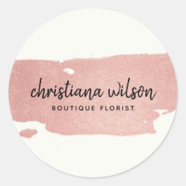 バラ金ゴールド赤面ブラックブラシ筆跡 ラウンドシール