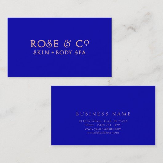 バラ金ゴールド赤面ブルーサファイアグミニマルラム 名刺 (正面/裏面)