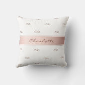 バラ金ゴールド赤面ホワイトモノグラム名イニシャル クッション (裏面)