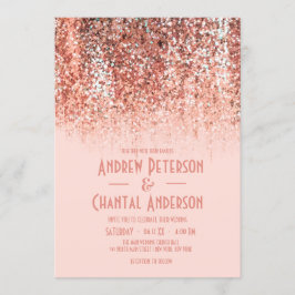 バラ金ゴールド赤面マーメイドグリッターグラデ結婚ィエントズ 招待状