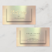 バラ金ゴールド赤面メタリックミニマルメイクアップアーティスト3D 名刺 (正面/裏面)